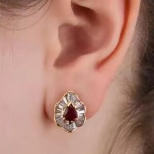 Earrings White Zirconia Vintage Synthetic Gemstone Earrings NEW